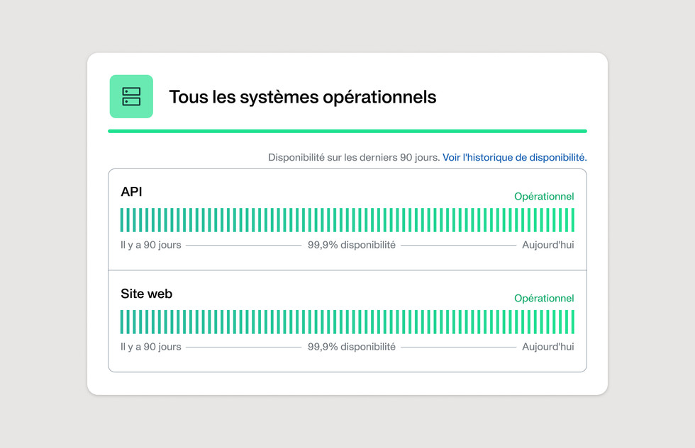 99.9% de disponibilité